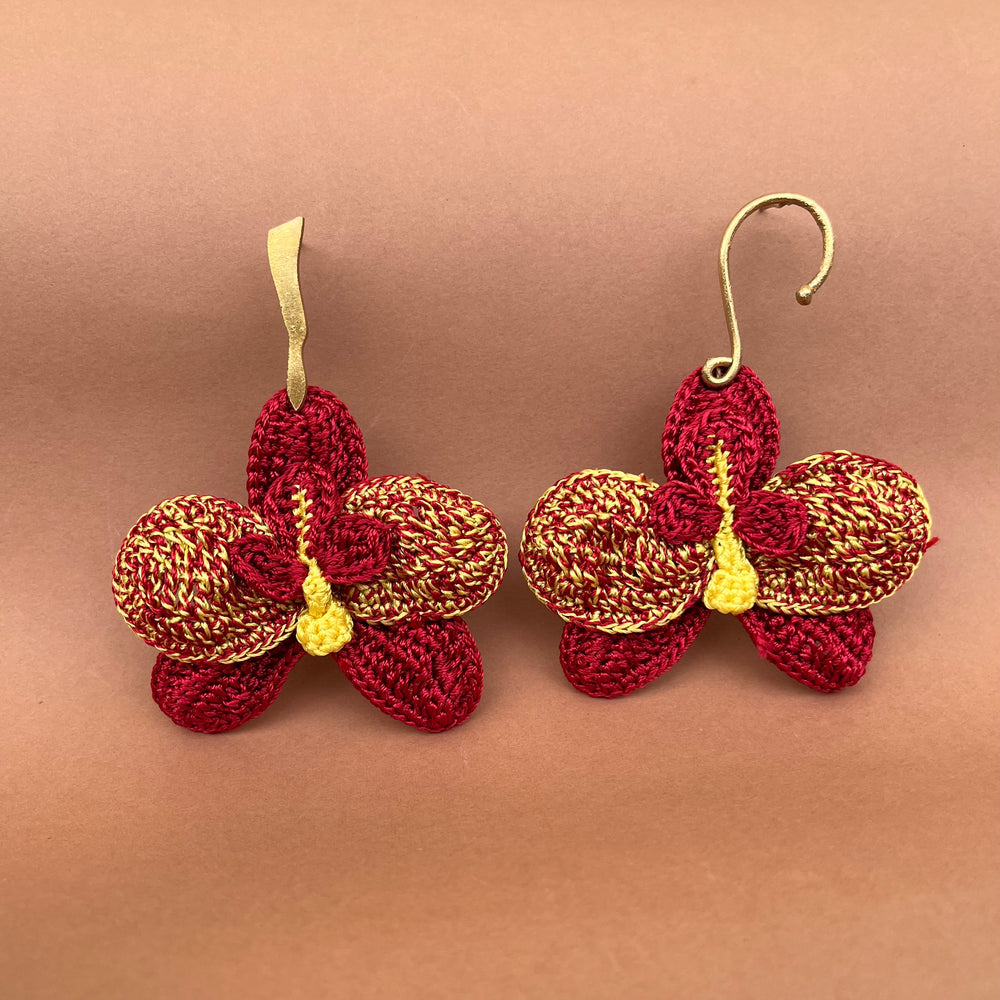 Boucles d'oreilles Orchidream - Rouge et jaune