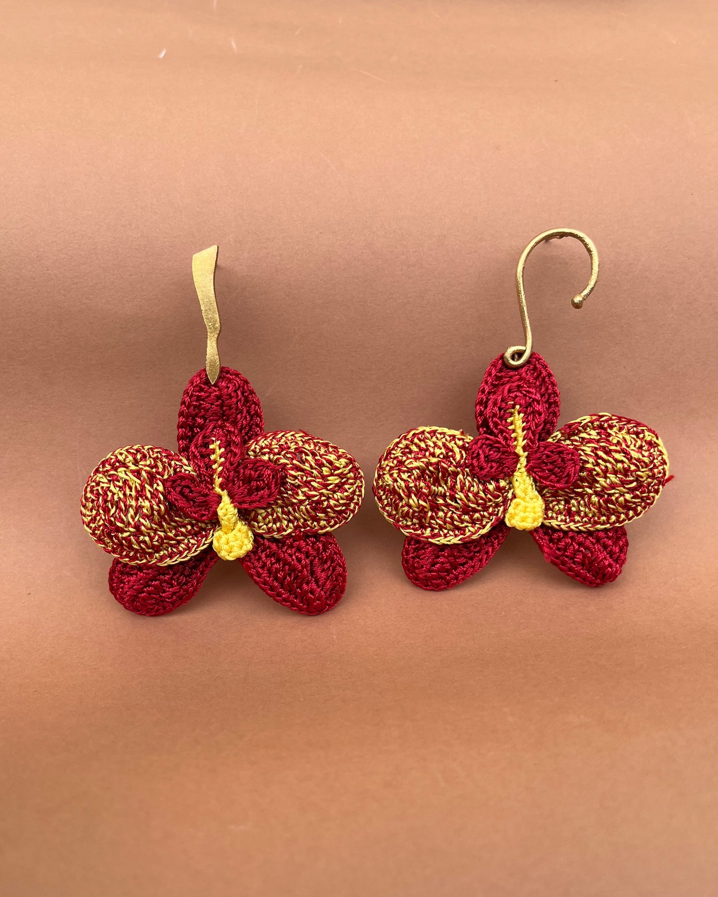 Boucles d'oreilles Orchidream - Rouge et jaune